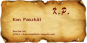 Kon Paszkál névjegykártya